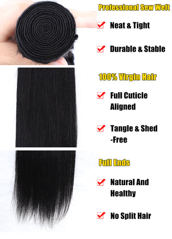 10A Straight Hair Bundles Brazilian Virgin Human Hair Bundles Straight  100% Unprocessed Virgin Hair Straight Weave Bundles Human Hair 1 Bundles Deals